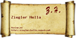 Ziegler Hella névjegykártya